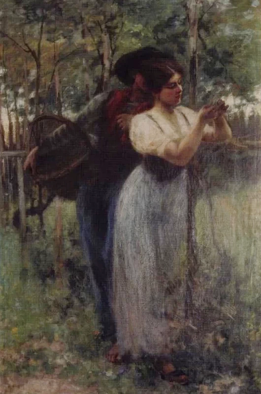 Idillio di ortolani, da 'Temi d'amore nella pittura di Egisto Lencerotto' - pag